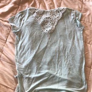 Patterned Back Cut Out Tee